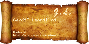 Gerő Leonárd névjegykártya
