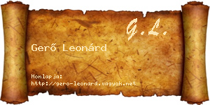 Gerő Leonárd névjegykártya