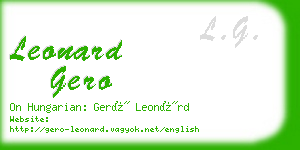 leonard gero business card